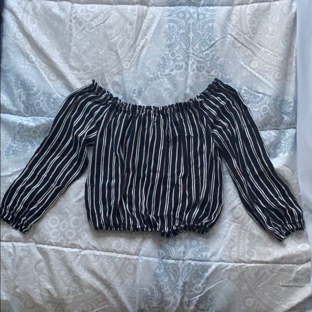 Off the shoulder striped top